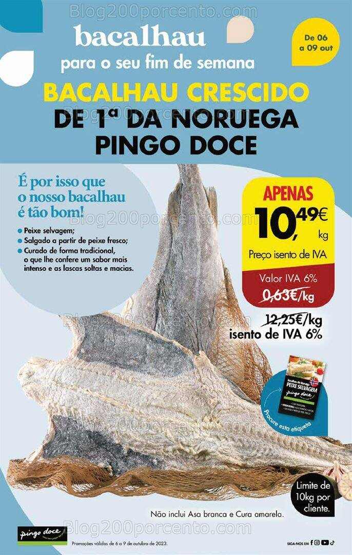 Antevisão Folheto PINGO DOCE Promoções Fim de Semana - 6 a 9 outubro