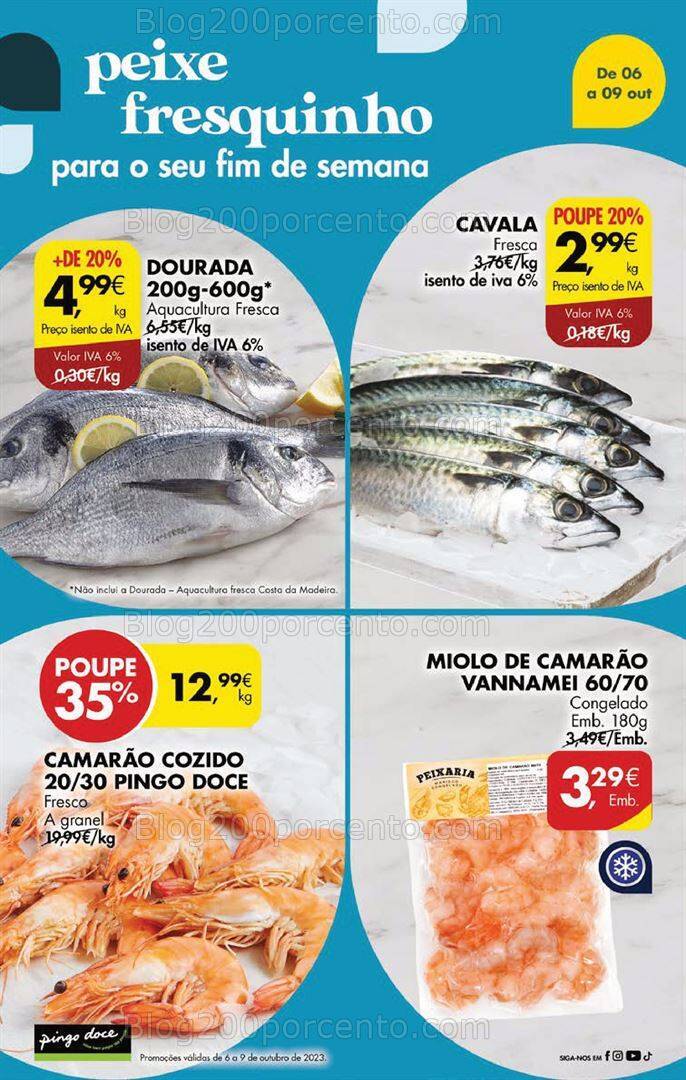 Antevisão Folheto PINGO DOCE Promoções Fim de Semana - 6 a 9 outubro