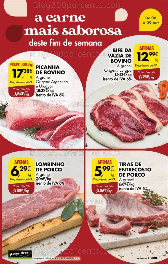 Antevisão Folheto PINGO DOCE Promoções Fim de Semana - 6 a 9 outubro