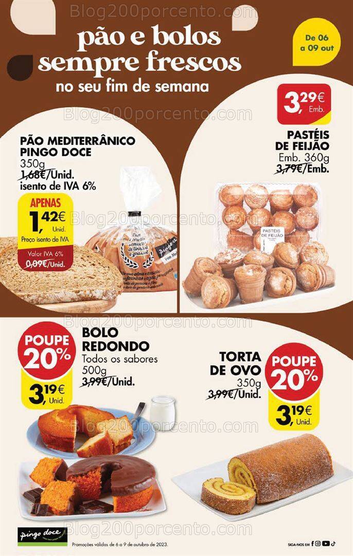 Antevisão Folheto PINGO DOCE Promoções Fim de Semana - 6 a 9 outubro