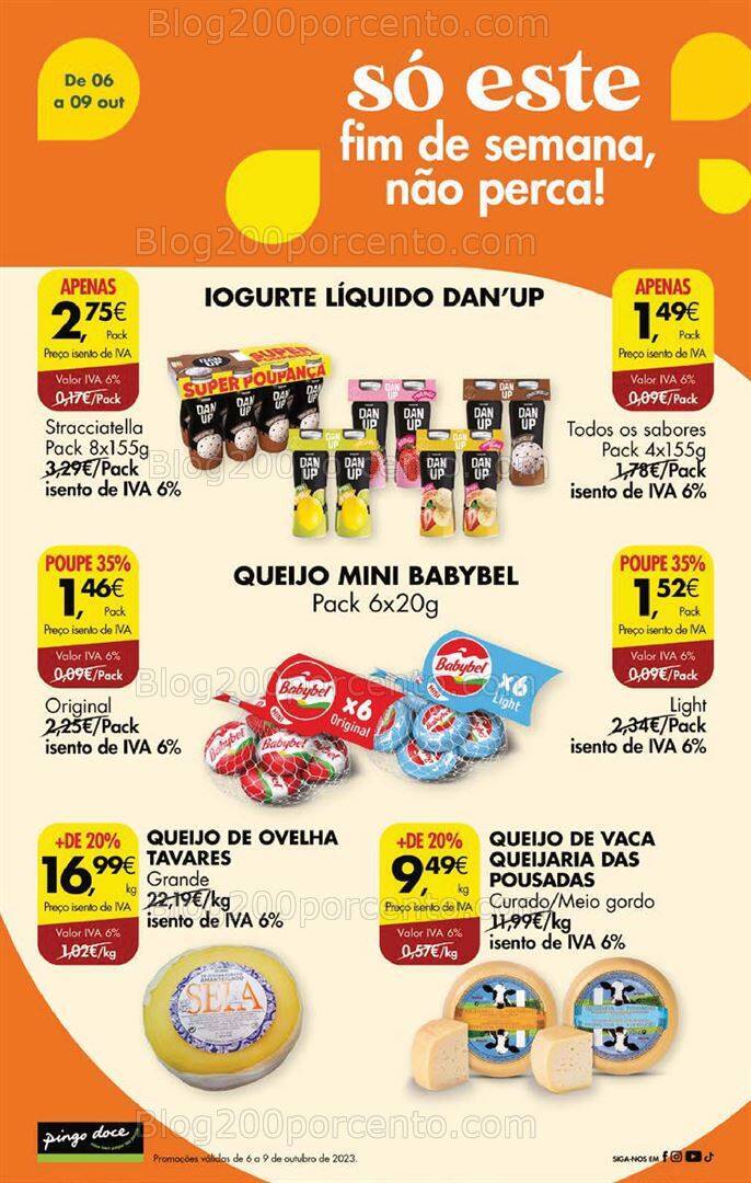 Antevisão Folheto PINGO DOCE Promoções Fim de Semana - 6 a 9 outubro