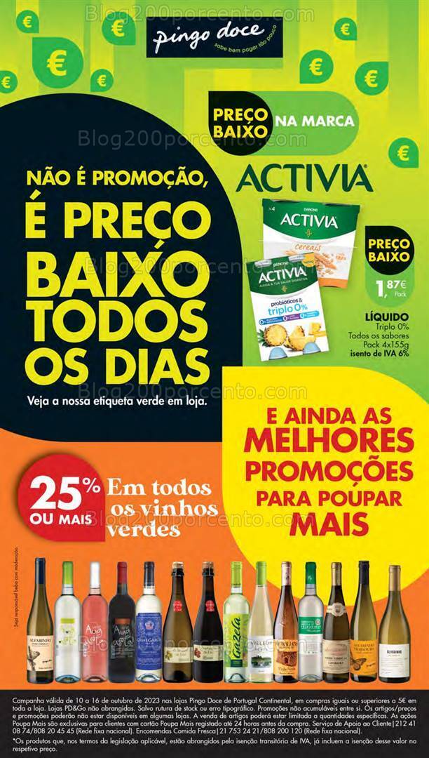 Antevisão Folheto PINGO DOCE Lojas Pequenas Promoções de 10 a 16 outubro