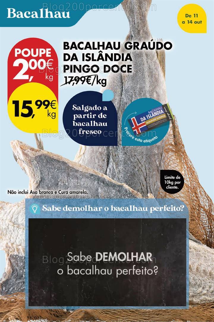 Antevisão Folheto PINGO DOCE Promoções Fim de Semana - 11 a 14 outubro