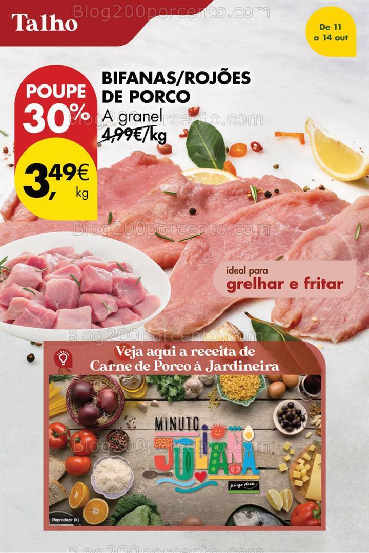 Antevisão Folheto PINGO DOCE Promoções Fim de Semana - 11 a 14 outubro