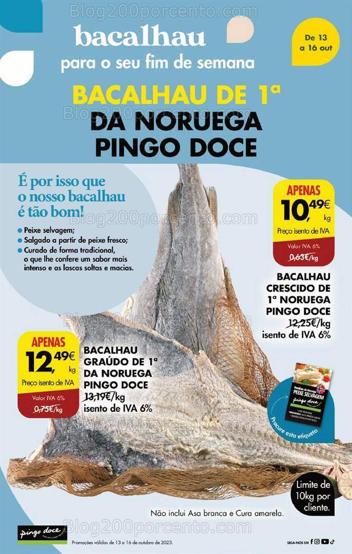 Antevisão Folheto PINGO DOCE Promoções Fim de Semana - 13 a 16 outubro