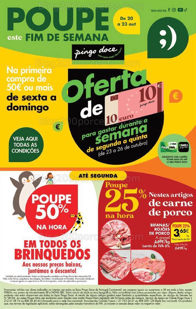 Antevisão Folheto PINGO DOCE Promoções Fim de Semana - 20 a 23 outubro