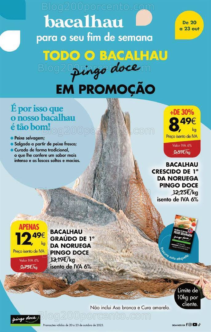 Antevisão Folheto PINGO DOCE Promoções Fim de Semana - 20 a 23 outubro