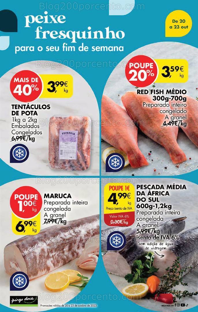 Antevisão Folheto PINGO DOCE Promoções Fim de Semana - 20 a 23 outubro