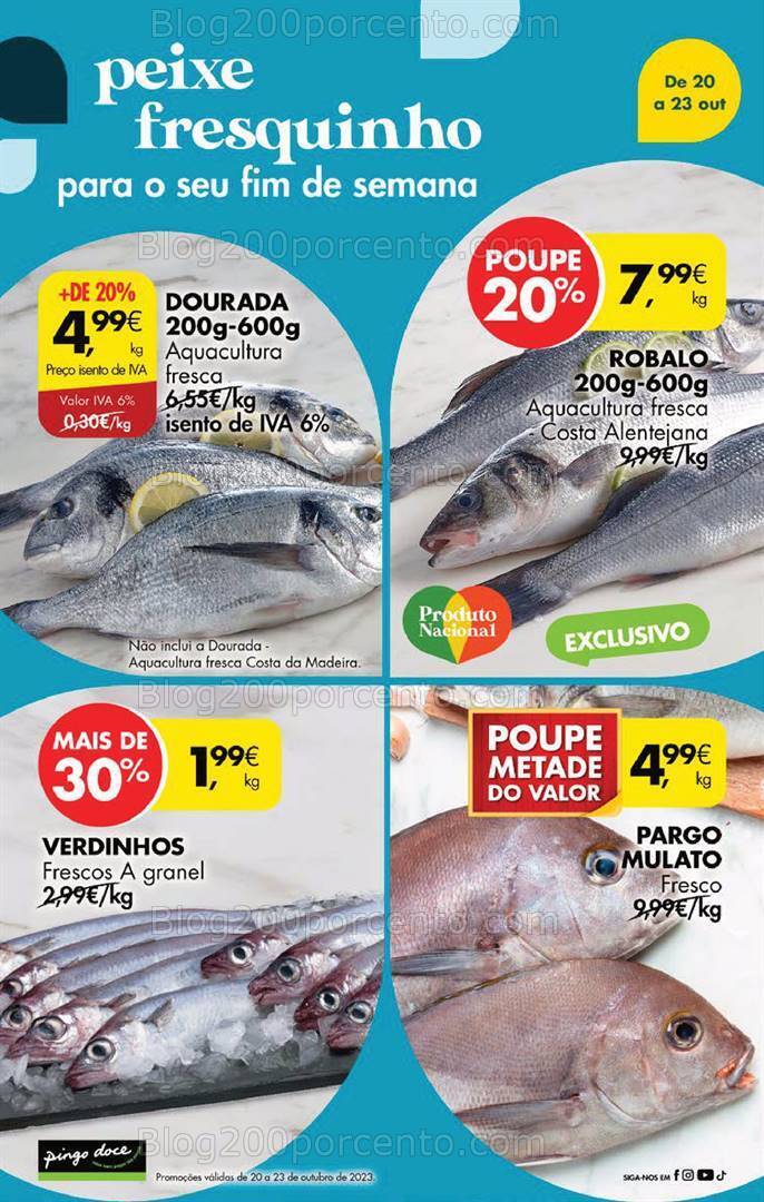 Antevisão Folheto PINGO DOCE Promoções Fim de Semana - 20 a 23 outubro