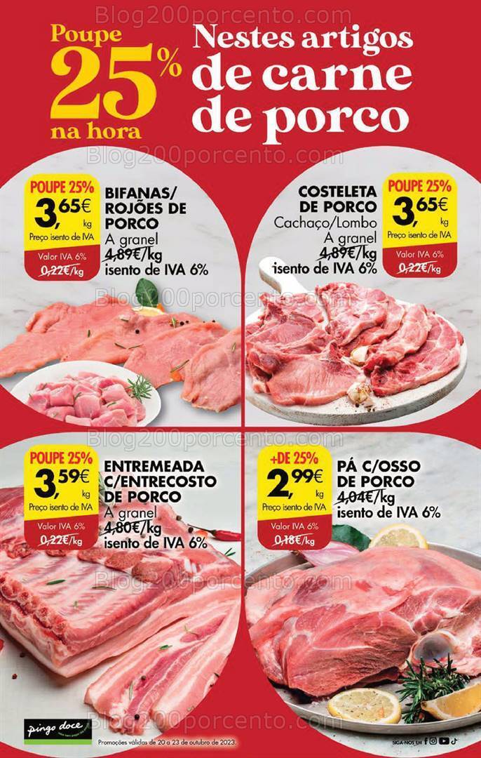 Antevisão Folheto PINGO DOCE Promoções Fim de Semana - 20 a 23 outubro