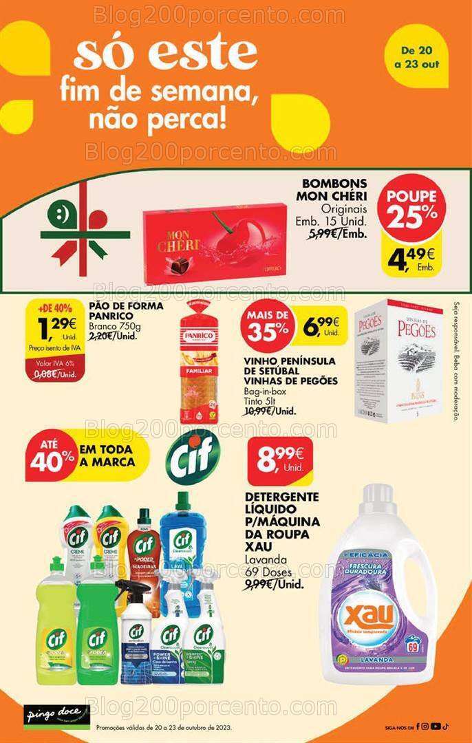 Antevisão Folheto PINGO DOCE Promoções Fim de Semana - 20 a 23 outubro