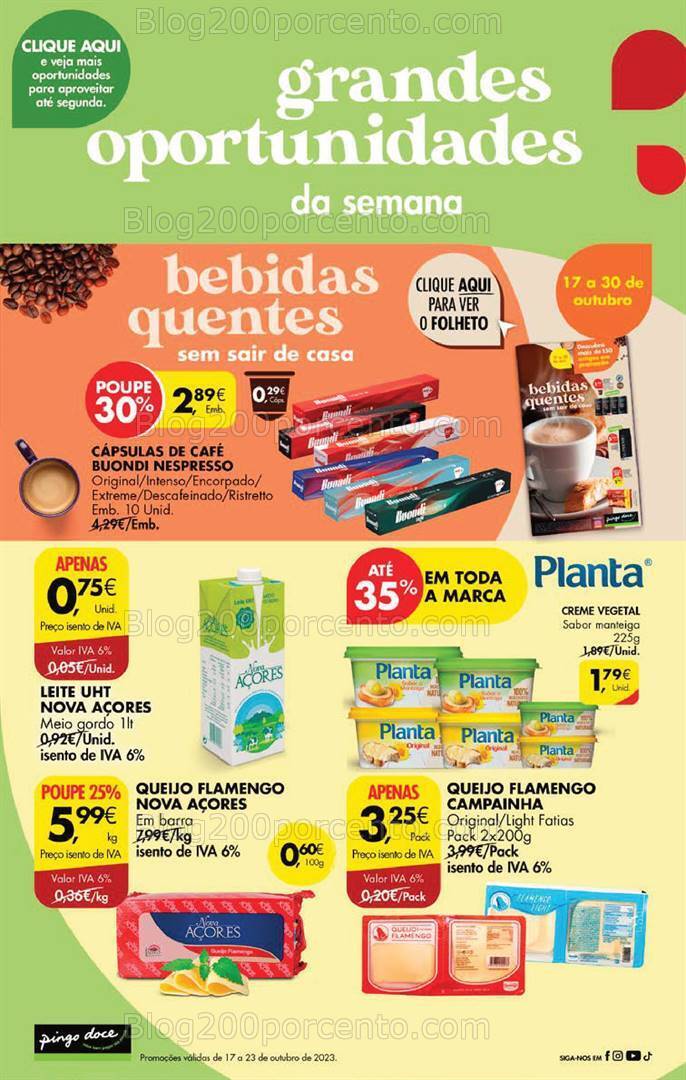 Antevisão Folheto PINGO DOCE Promoções Fim de Semana - 20 a 23 outubro