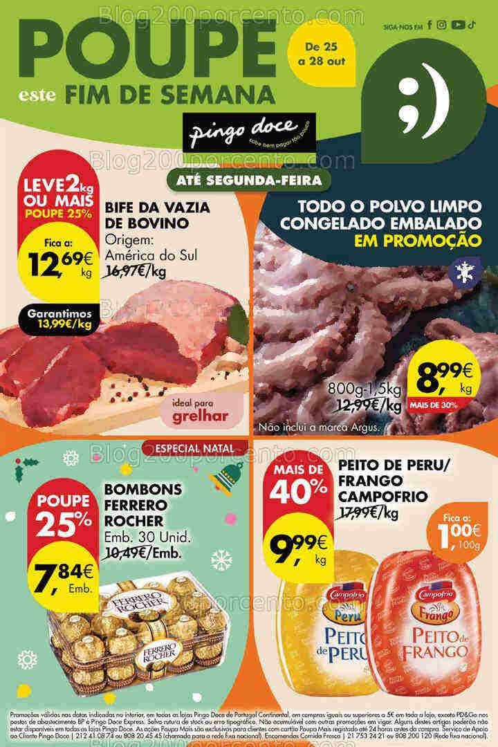Antevisão Folheto PINGO DOCE Promoções de 25 a 27 outubro