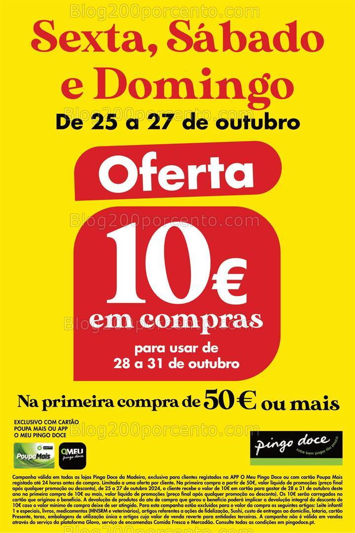 Antevisão Folheto PINGO DOCE Madeira Promoções Fim de Semana - 25 a 28 outubro