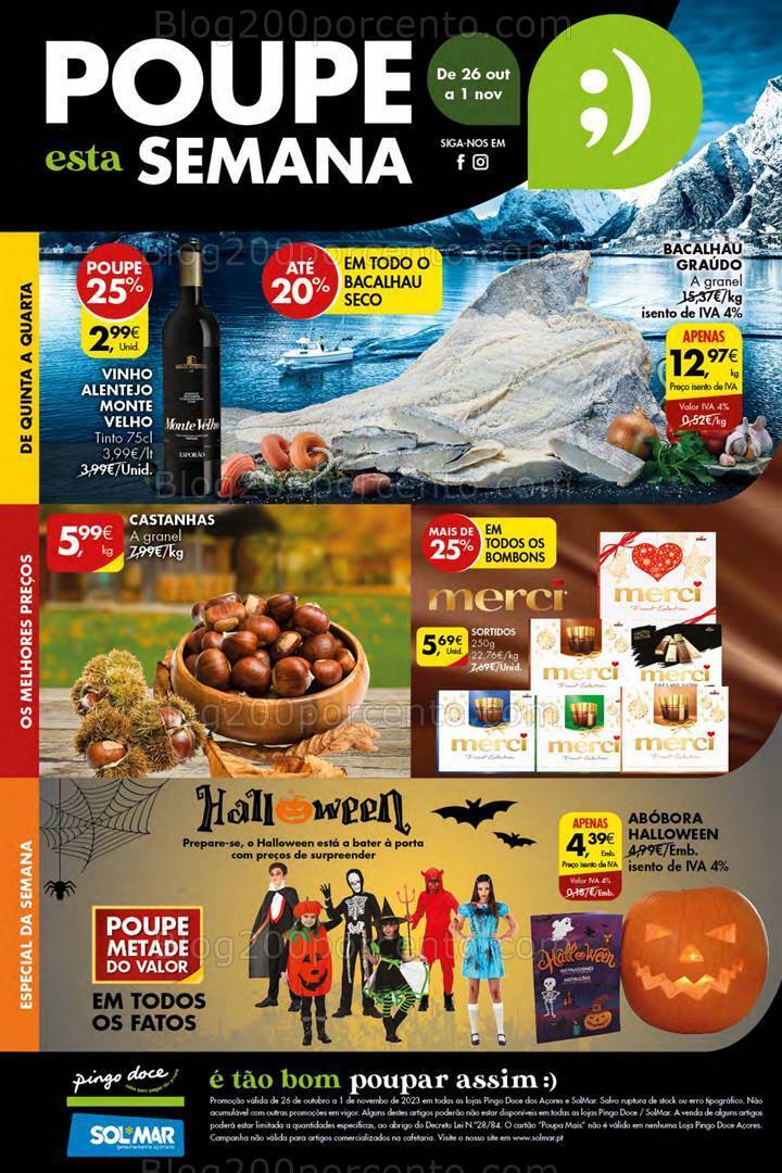 Antevisão Folheto PINGO DOCE Açores Promoções de 26 outubro a 1 novembro
