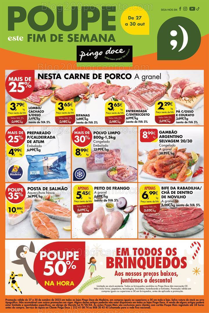 Antevisão Folheto PINGO DOCE Madeira Promoções Fim de Semana - 27 outubro a 1 novembro