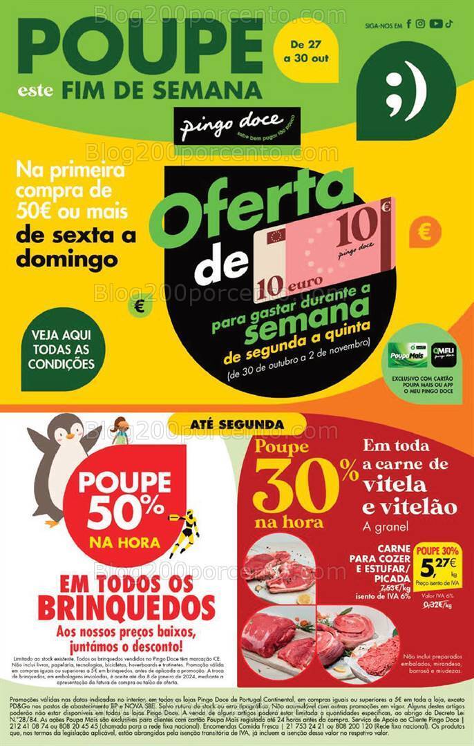 Antevisão Folheto PINGO DOCE Promoções Fim de Semana - 27 outubro a 1 novembro