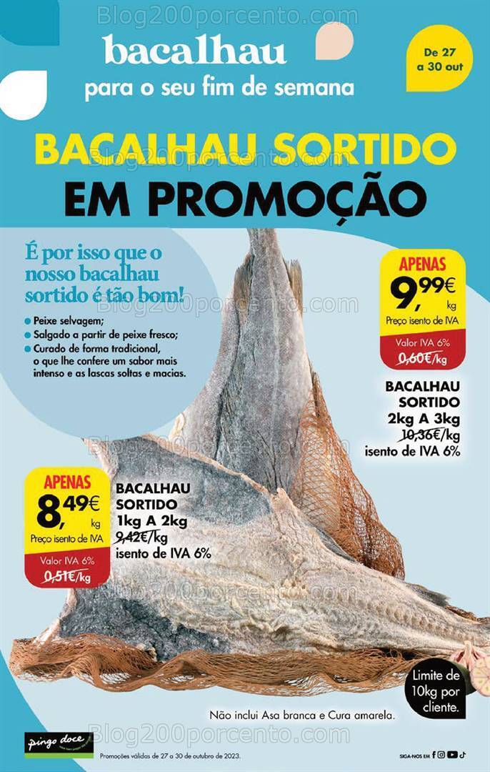 Antevisão Folheto PINGO DOCE Promoções Fim de Semana - 27 outubro a 1 novembro