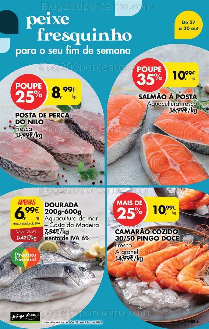 Antevisão Folheto PINGO DOCE Promoções Fim de Semana - 27 outubro a 1 novembro