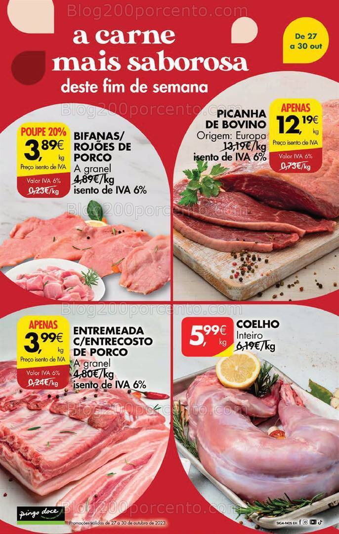 Antevisão Folheto PINGO DOCE Promoções Fim de Semana - 27 outubro a 1 novembro