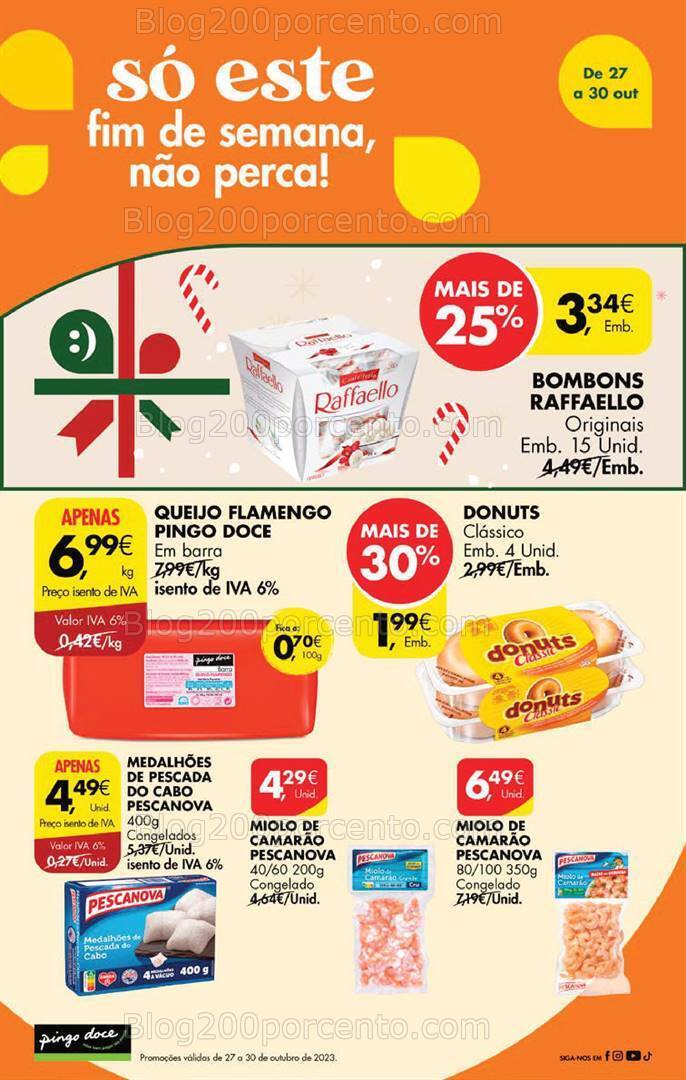 Antevisão Folheto PINGO DOCE Promoções Fim de Semana - 27 outubro a 1 novembro