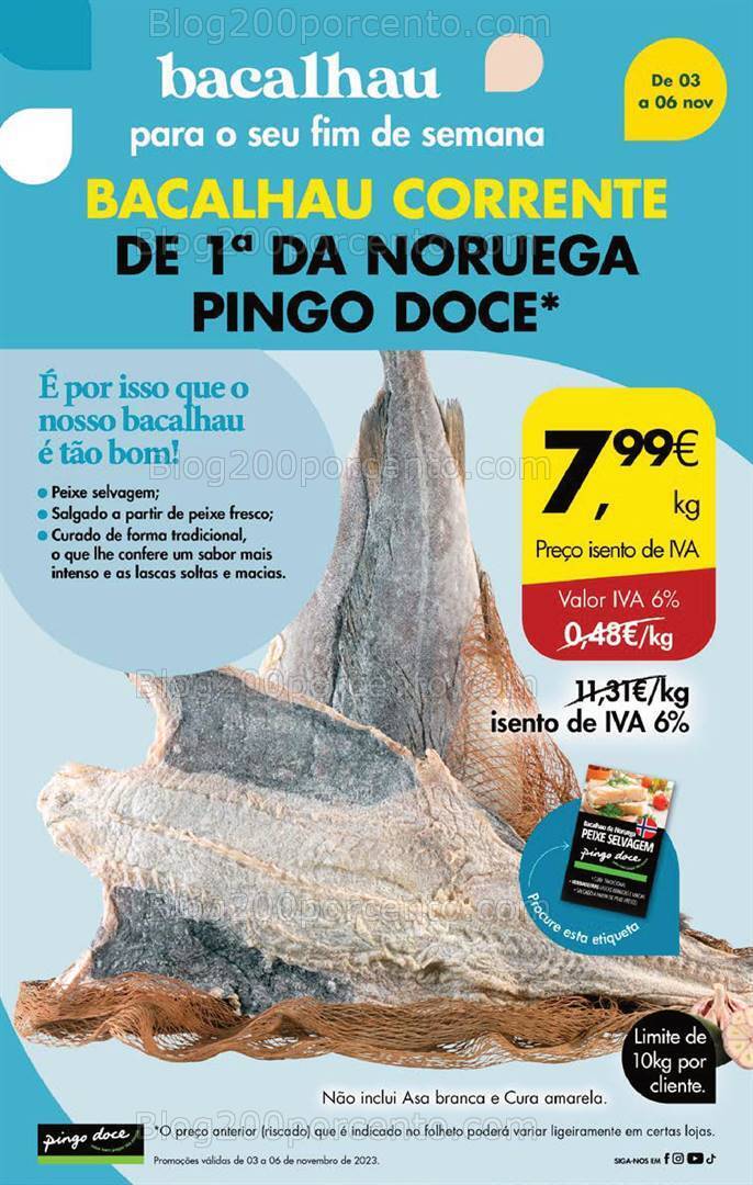 Antevisão Folheto PINGO DOCE Promoções Fim de Semana - 3 a 6 novembro