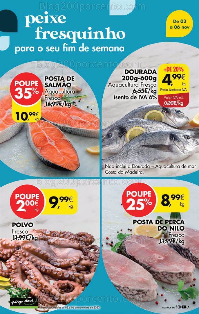 Antevisão Folheto PINGO DOCE Promoções Fim de Semana - 3 a 6 novembro