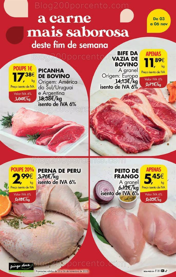 Antevisão Folheto PINGO DOCE Promoções Fim de Semana - 3 a 6 novembro
