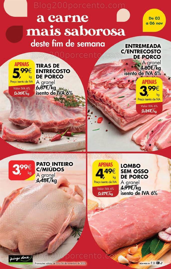 Antevisão Folheto PINGO DOCE Promoções Fim de Semana - 3 a 6 novembro