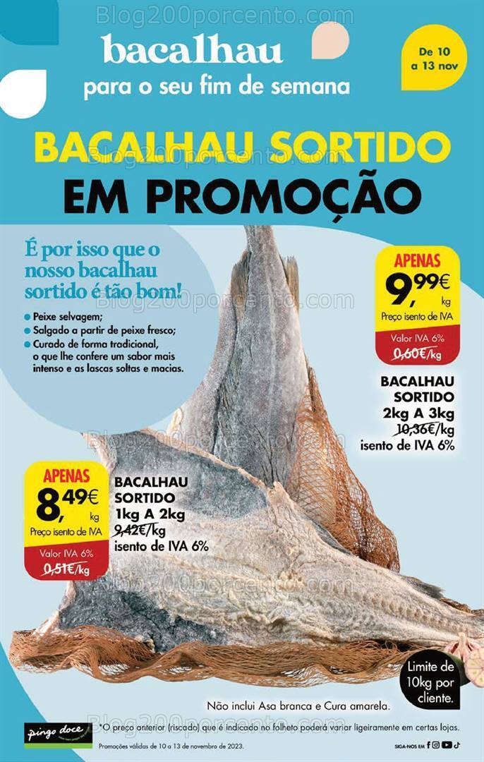 Antevisão Folheto PINGO DOCE Promoções Fim de Semana - 10 a 13 novembro