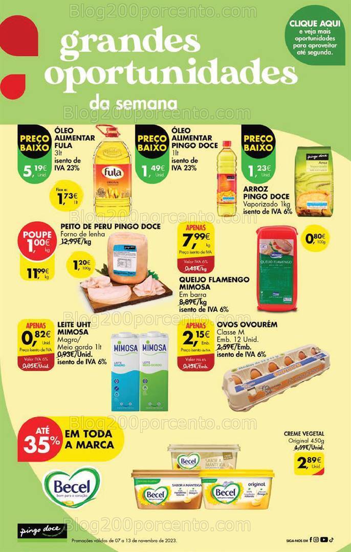 Antevisão Folheto PINGO DOCE Promoções Fim de Semana - 10 a 13 novembro