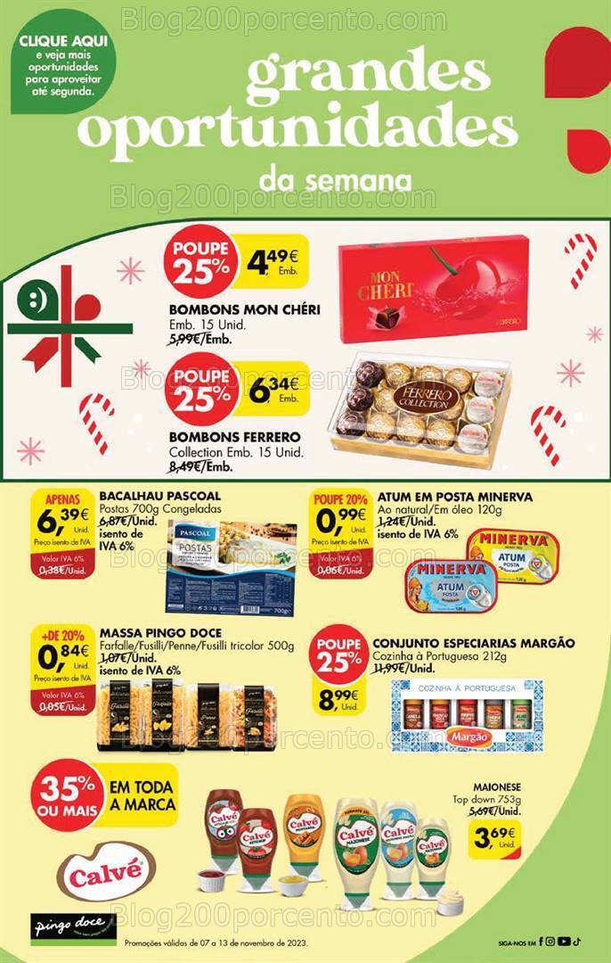 Antevisão Folheto PINGO DOCE Promoções Fim de Semana - 10 a 13 novembro