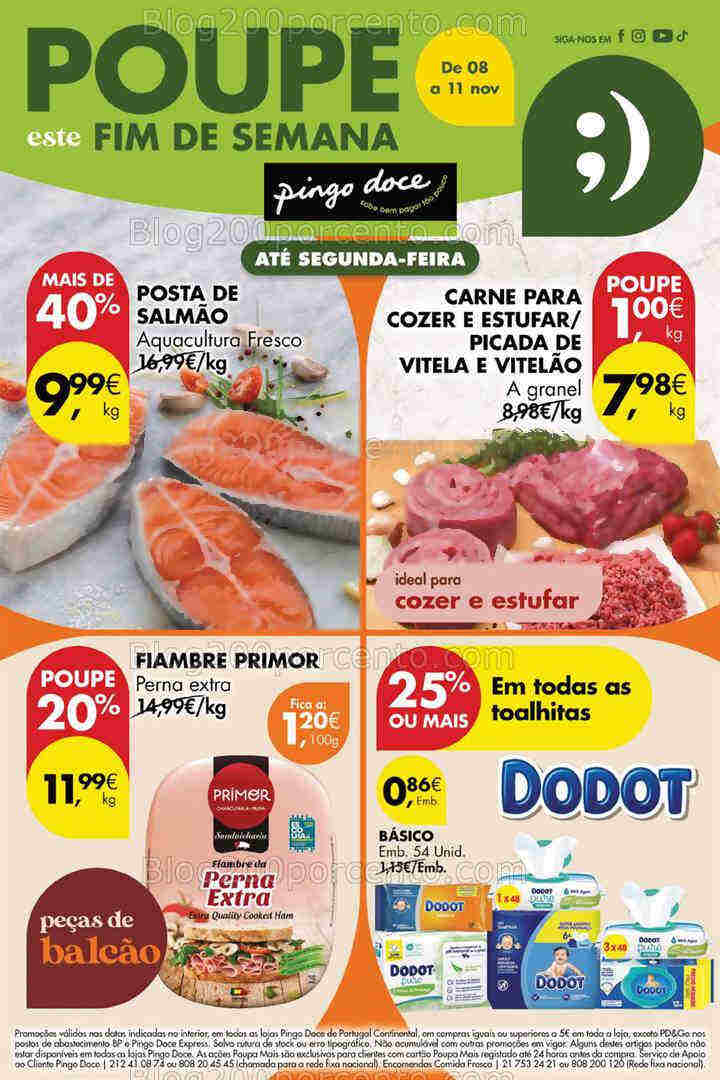 Antevisão Folheto PINGO DOCE Promoções Fim de Semana - 8 a 11 novembro