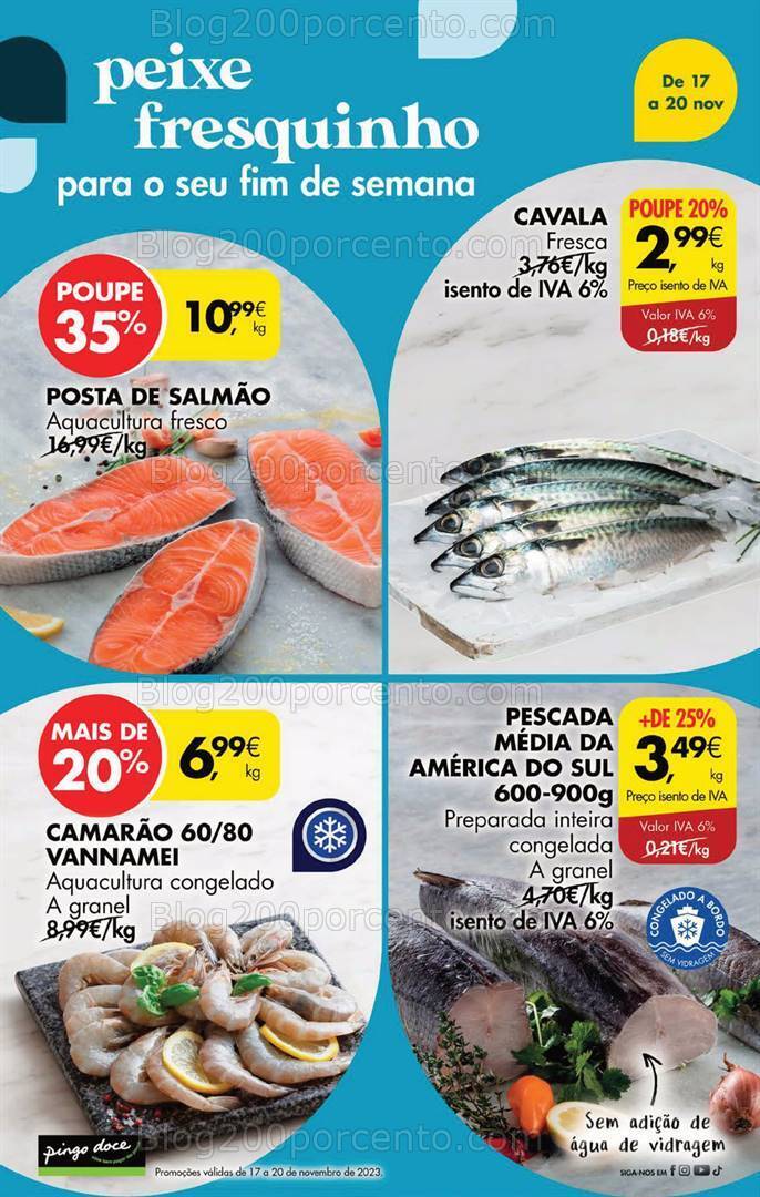 Antevisão Folheto PINGO DOCE Promoções Fim de Semana - 17 a 20 novembro