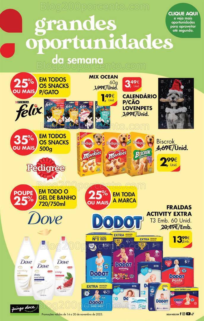 Antevisão Folheto PINGO DOCE Promoções Fim de Semana - 17 a 20 novembro