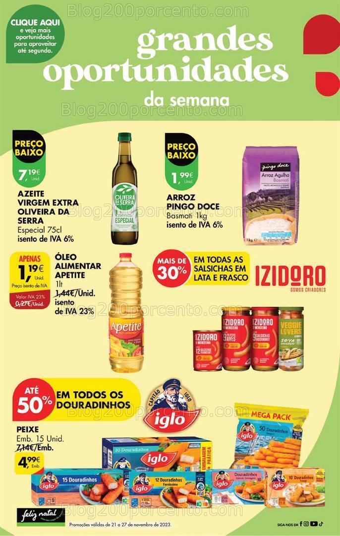 Antevisão Folheto PINGO DOCE Promoções Fim de Semana - 24 a 27 novembro