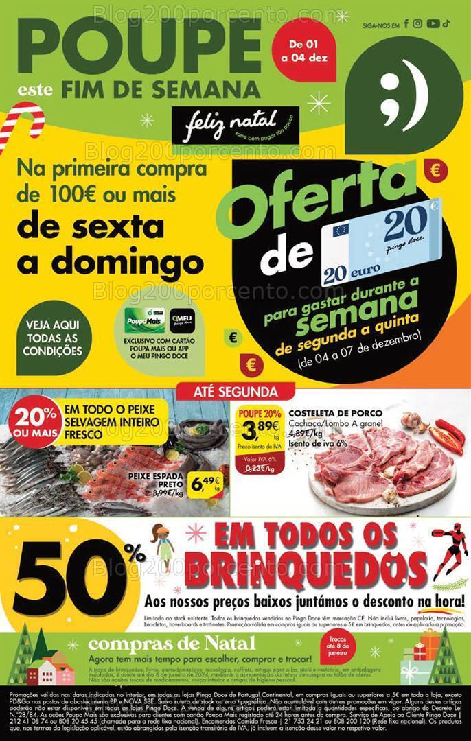 Antevisão Folheto PINGO DOCE Promoções Fim de Semana - 1 a 4 dezembro