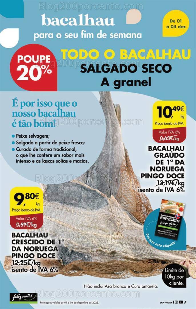 Antevisão Folheto PINGO DOCE Promoções Fim de Semana - 1 a 4 dezembro