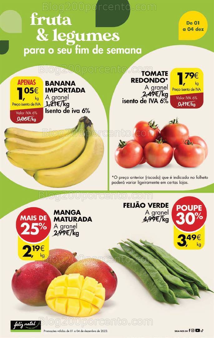 Antevisão Folheto PINGO DOCE Promoções Fim de Semana - 1 a 4 dezembro