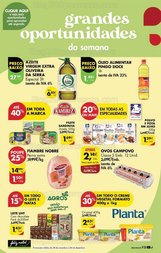 Antevisão Folheto PINGO DOCE Promoções Fim de Semana - 1 a 4 dezembro