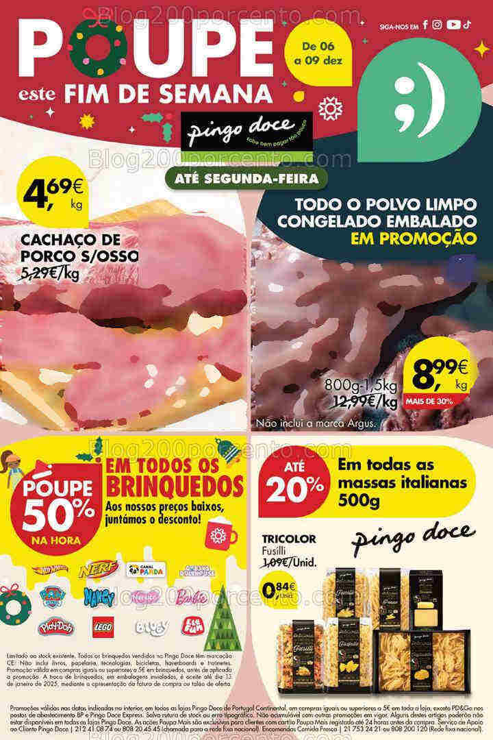 Antevisão Folheto PINGO DOCE Promoções Fim de Semana - 6 a 9 dezembro