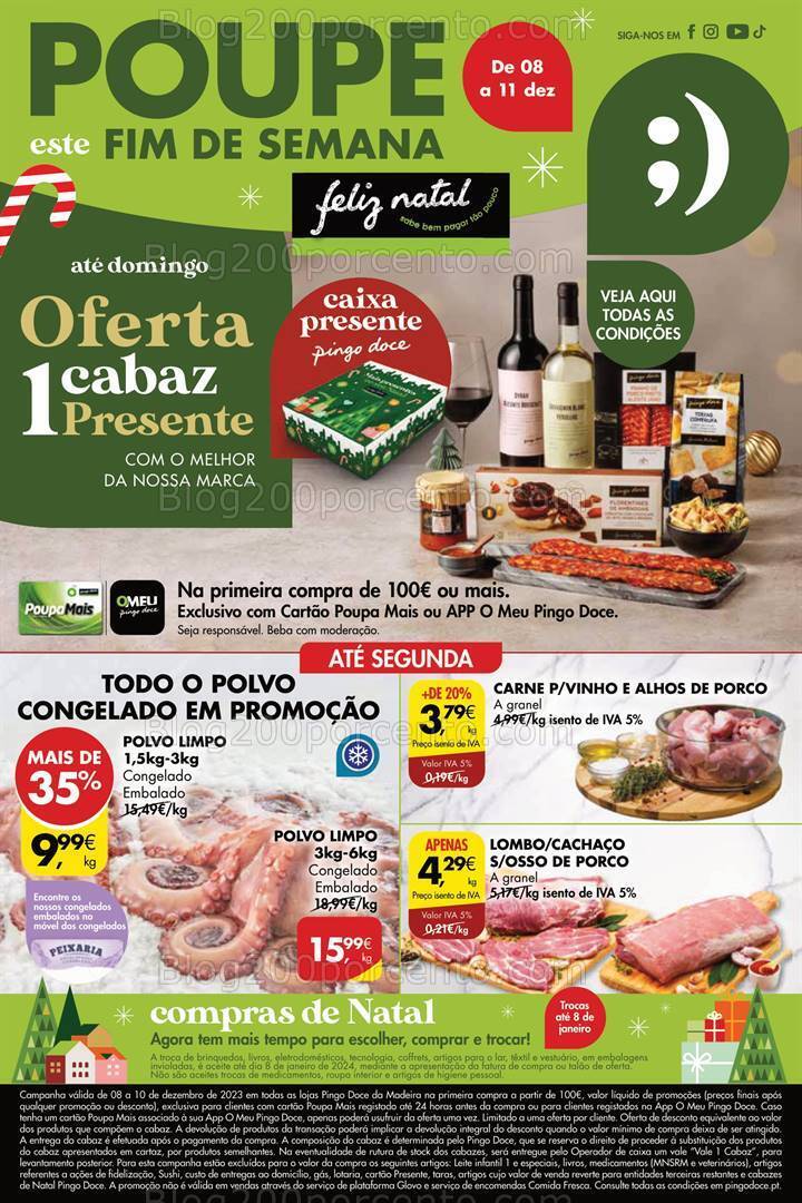 Antevisão Folheto PINGO DOCE Madeira Promoções Fim de Semana - 8 a 11 dezembro