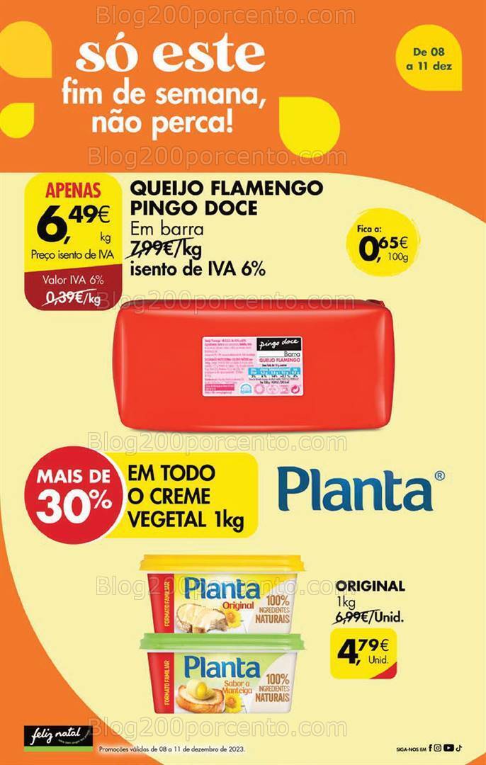 Antevisão Folheto PINGO DOCE Promoções Fim de Semana - 8 a 11 dezembro