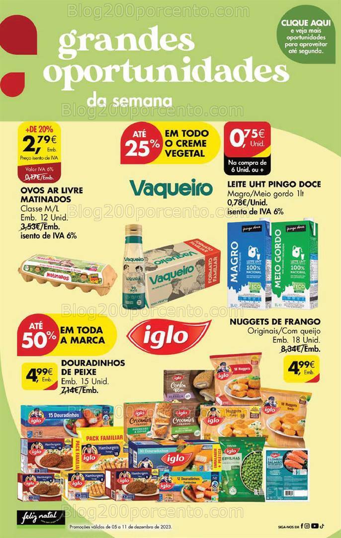 Antevisão Folheto PINGO DOCE Promoções Fim de Semana - 8 a 11 dezembro