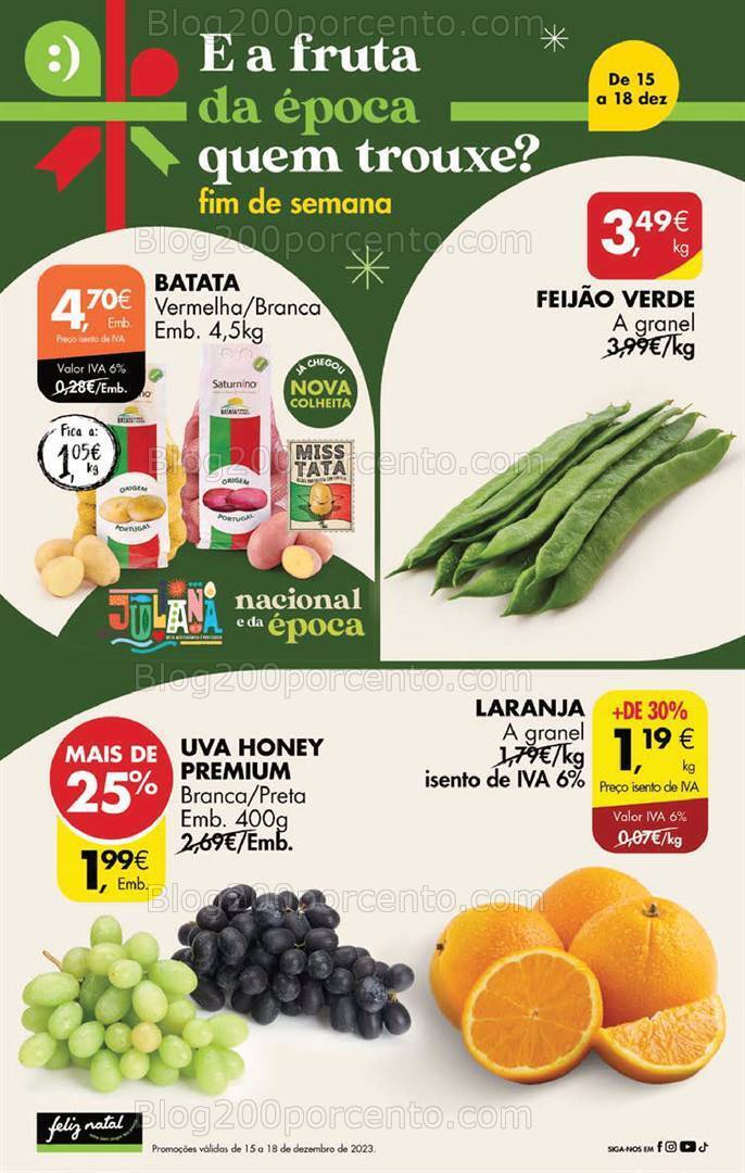Antevisão Folheto PINGO DOCE Promoções Fim de Semana - 15 a 18 dezembro