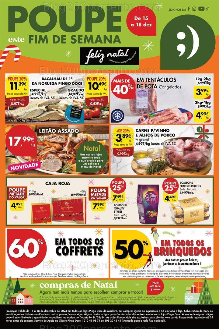 Antevisão Folheto PINGO DOCE Madeira Promoções Fim de Semana - 15 a 18 dezembro
