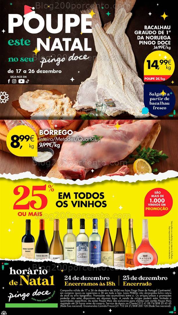 Antevisão Folheto PINGO DOCE Lojas Pequenas Promoções de 17 a 26 dezembro