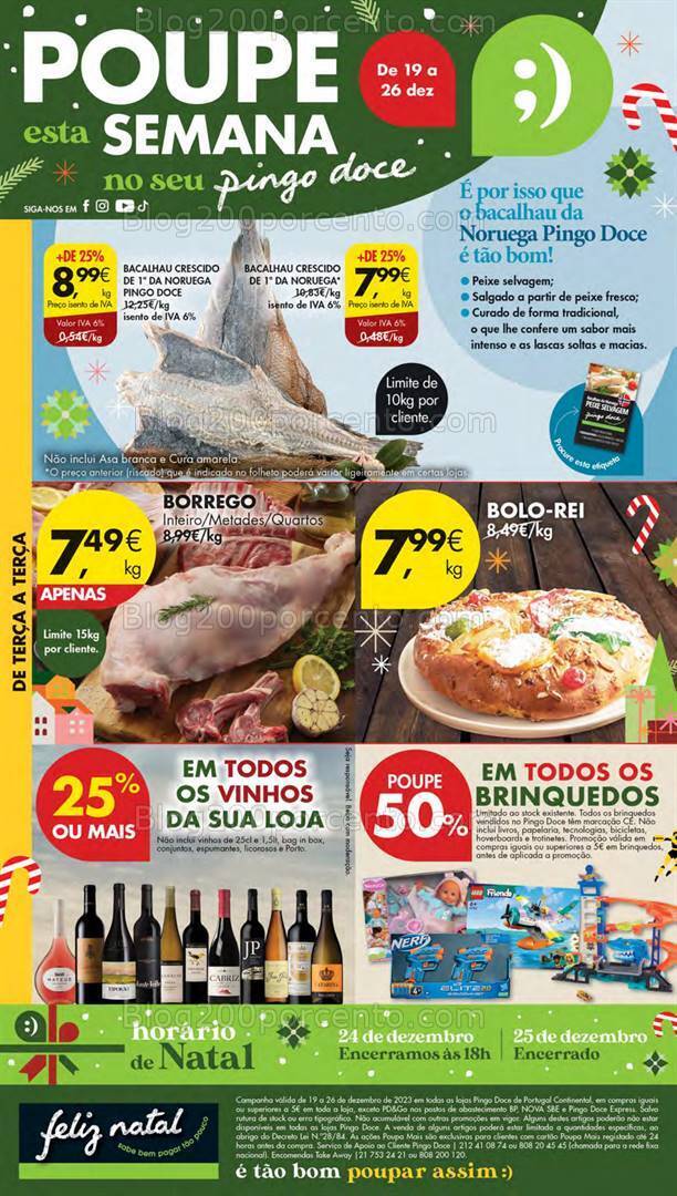 Antevisão Folheto PINGO DOCE Lojas Pequenas Promoções de 19 a 26 dezembro