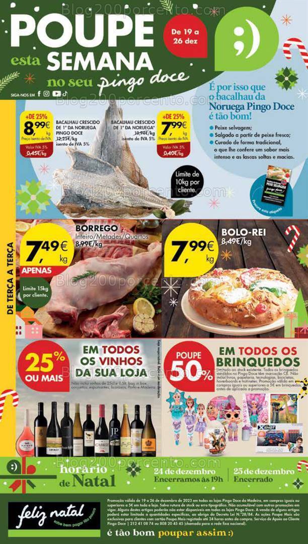 Antevisão Folheto PINGO DOCE Madeira Promoções de 19 a 26 dezembro