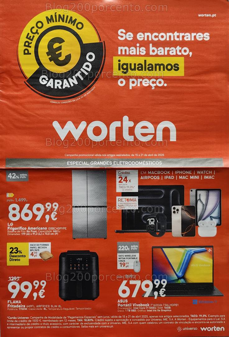 Antevisão Folheto WORTEN Promoções de 15 a 21 abril